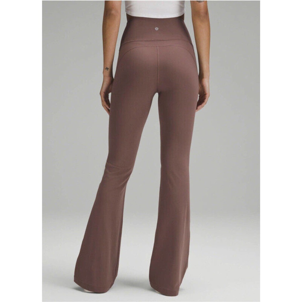 Lululemon Groove High Rise Flare Leggings Yoga Pants Size 10 32.5" Roasted Brown